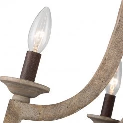 Uolfin Hot Sale LNC Weathered Wood Farmhouse Chandelier-5 Lights