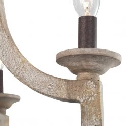 Uolfin Hot Sale LNC Weathered Wood Farmhouse Chandelier-5 Lights