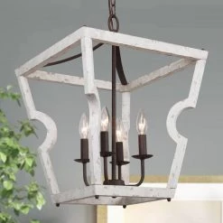 Uolfin LNC Farmhouse Wooden Chandelier-Clearance