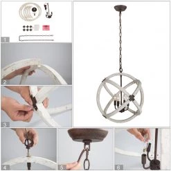 Uolfin LNC White-washed Farmhouse Chandelier-Clearance 19 Uolfin LNC White-washed Farmhouse Chandelier-Clearance