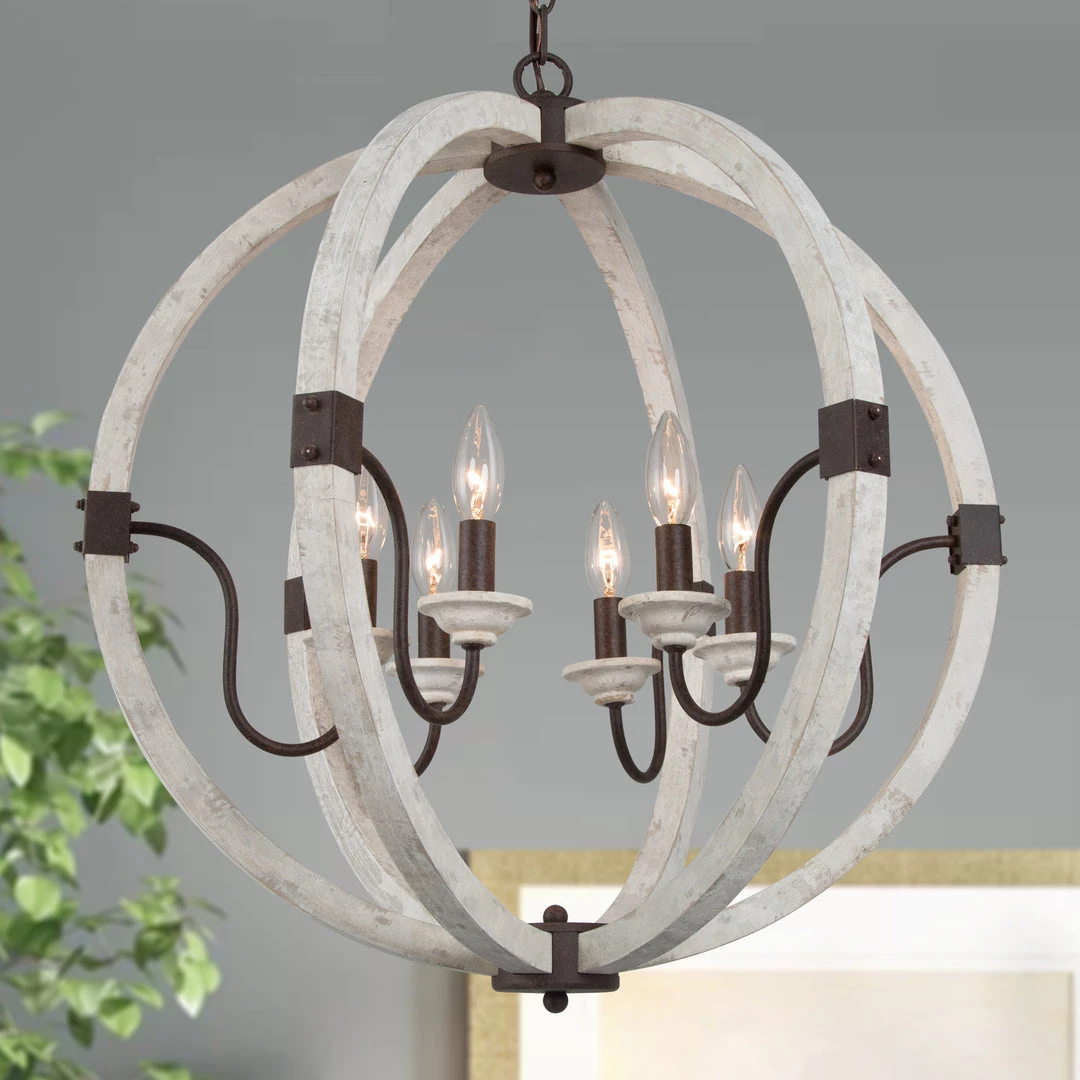 LNC Orb Farmhouse Chandelier-Open Box 3 LNC Orb Farmhouse Chandelier-Open Box
