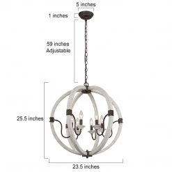 LNC Orb Farmhouse Chandelier-Open Box