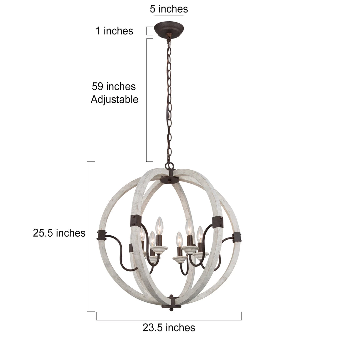 LNC Orb Farmhouse Chandelier-Open Box 4 LNC Orb Farmhouse Chandelier-Open Box