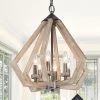 Uolfin LNC Diamond Wooden Farmhouse Chandeliers-Clearance Hot Sale