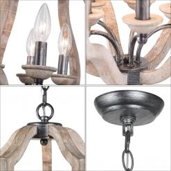 LNC Rustic Lantern Chandelier-Open Box Lighting