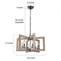 Uolfin LNC Rustic Geometric Chandelier-6 Lights Lighting