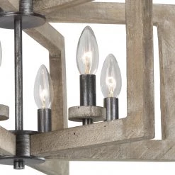 Uolfin LNC Rustic Geometric Chandelier-6 Lights Lighting