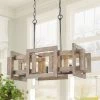 LNC Extra-large Rustic Wooden Chandelier-Open Box