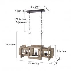 LNC Extra-large Rustic Wooden Chandelier-Open Box 13 LNC Extra-large Rustic Wooden Chandelier-Open Box