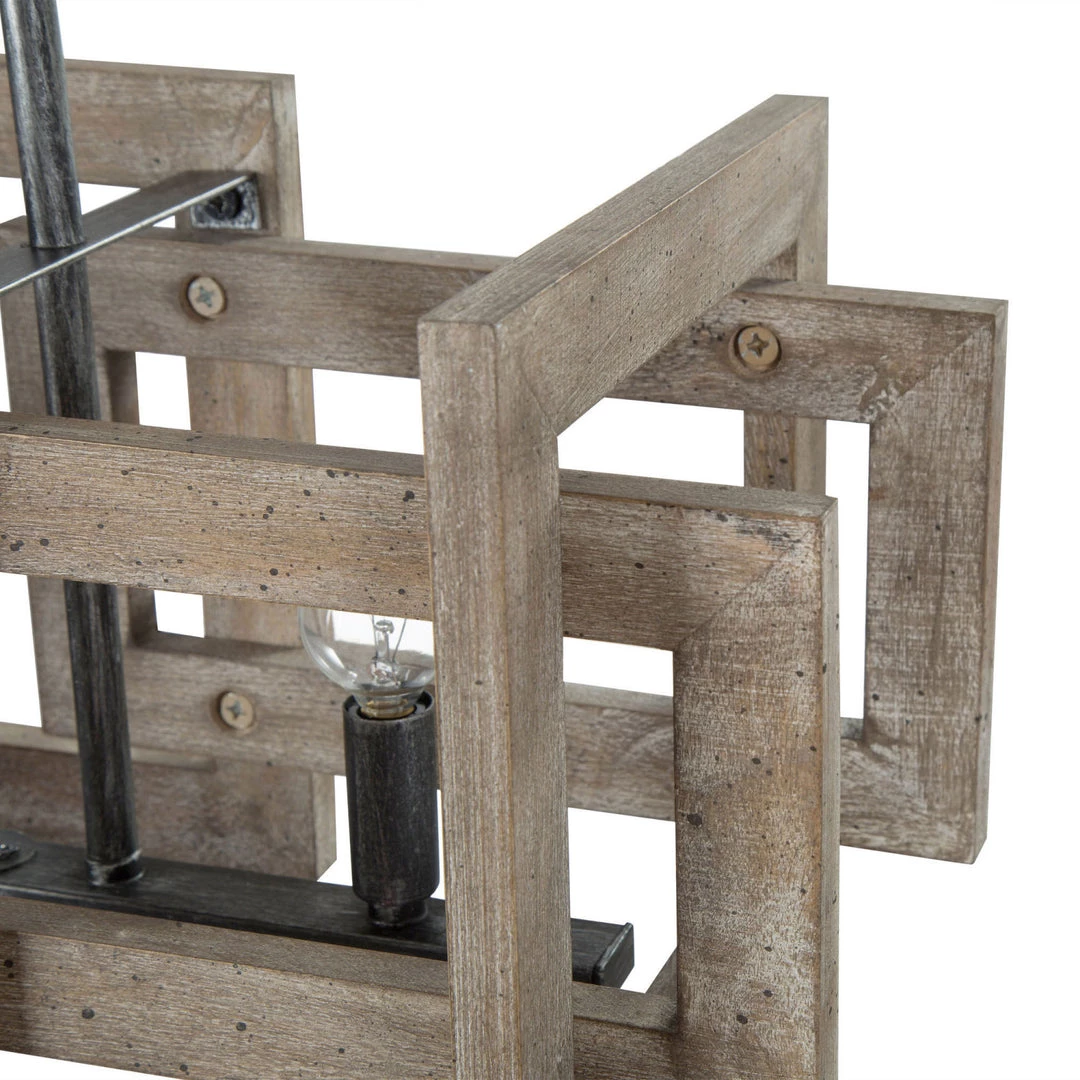 LNC Extra-large Rustic Wooden Chandelier-Open Box 6 LNC Extra-large Rustic Wooden Chandelier-Open Box