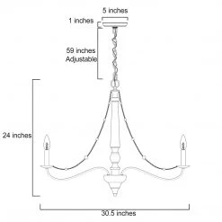 Uolfin LNC Rustic Beaded Wood Chandelier-6 Lights Lighting