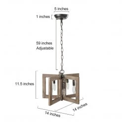 Uolfin LNC Rustic Wooden Chandelier - 5-light-Clearance Lighting