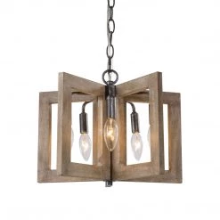 Uolfin LNC Rustic Wooden Chandelier - 5-light-Clearance Lighting