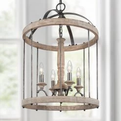 Uolfin LNC Modern Farmhouse Cage Chandelier-4 Lights