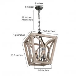 Uolfin LNC Rustic Lantern Chandelier-4 Lights