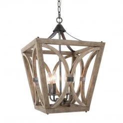 Uolfin LNC Rustic Lantern Chandelier-4 Lights