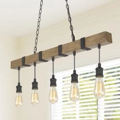 LNC Farmhouse Wide Linear Chandelier-5 Lights Hot Sale