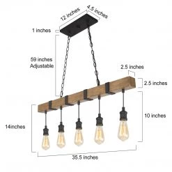 LNC Farmhouse Wide Linear Chandelier-5 Lights Hot Sale