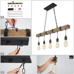 Lighting LNC Farmhouse Wide Linear Chandelier-Open Box