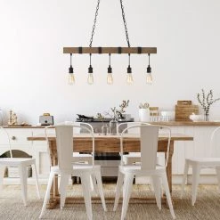 Lighting LNC Farmhouse Wide Linear Chandelier-Open Box