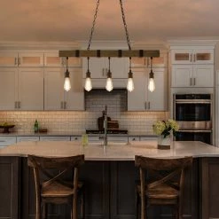 Lighting LNC Farmhouse Wide Linear Chandelier-Open Box