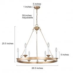Modern LNC Minimalist Iron Ring Chandelier-6 Lights