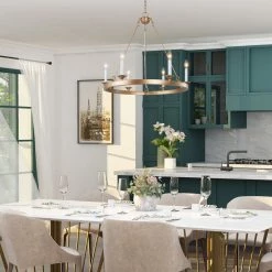 Modern LNC Minimalist Iron Ring Chandelier-6 Lights