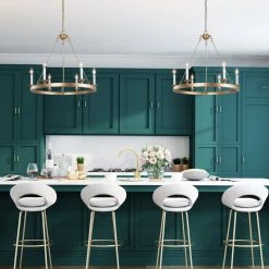 Modern LNC Minimalist Iron Ring Chandelier-6 Lights