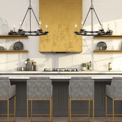 Modern Lighting LNC Iron Ring Chandelier-6 Lights