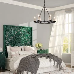 Modern Lighting LNC Iron Ring Chandelier-6 Lights