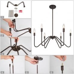 Uolfin LNC Linear Modern Chandelier-Clearance Lighting