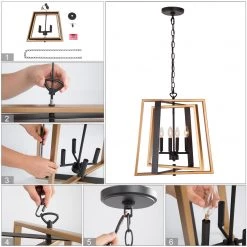 LNC Modern Rectangle Chandelier