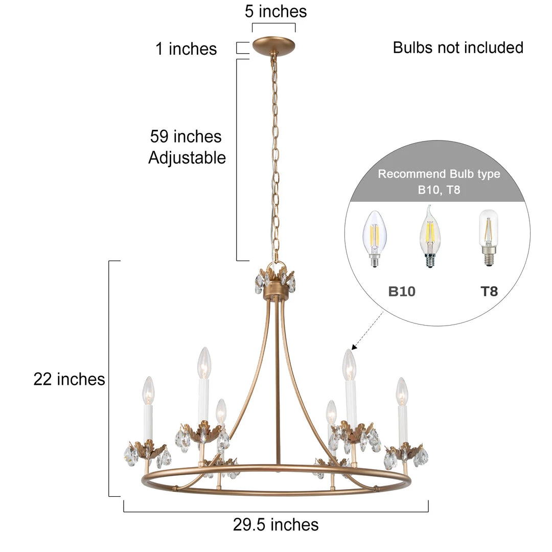 LNC Crystal Circular Modern Chandelier-6 Lights Hot Sale 7 LNC Crystal Circular Modern Chandelier-6 Lights Hot Sale