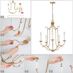 Hot Sale LNC Modern Candelabra Chandelier-5 Lights