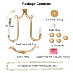 Hot Sale LNC Modern Candelabra Chandelier-5 Lights