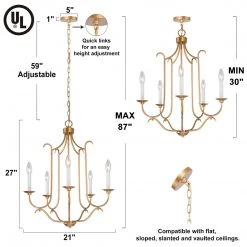 Hot Sale LNC Modern Candelabra Chandelier-5 Lights