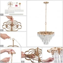 Hot Sale LNC Modern Crystal Chandelier 3 Lights