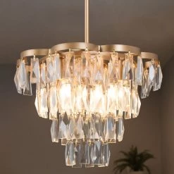 Hot Sale LNC Modern Crystal Chandelier 3 Lights