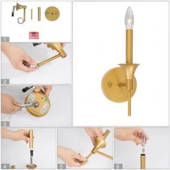 Modern LNC Pencil Arm Candle Sconce Lighting