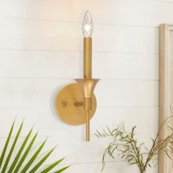 Modern LNC Pencil Arm Candle Sconce Lighting