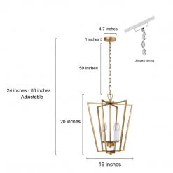Modern Lighting LNC Geometric Lantern Chandelier- 4 Lights