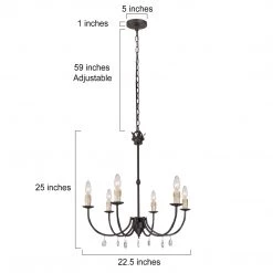 Google LNC Simple Cottage Chic Crystal Chandelier-Clearance