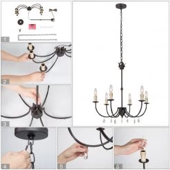 Google LNC Simple Cottage Chic Crystal Chandelier-Clearance