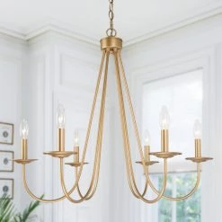 LNC- Simple Modern Chandelier- 6 Lights