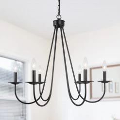 LNC- Simple Modern Chandelier- 6 Lights