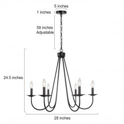 LNC- Simple Modern Chandelier- 6 Lights