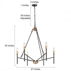 Hot Sale LNC- Modern Torch Chandelier - 6 Lights