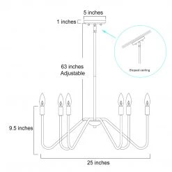LNC- Modern Gold Curvy Chandelier 6 Lights Hot Sale