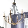 LNC Home- Modern Beads Chandelier - 6 Lights Open Box