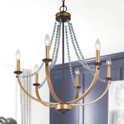 Hot Sale LNC- Modern Beads Chandelier - 6 Lights